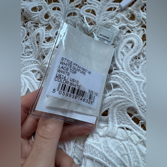 NWT SELF-PORTRAIT Guipure Lace Top - Picture 8 of 14